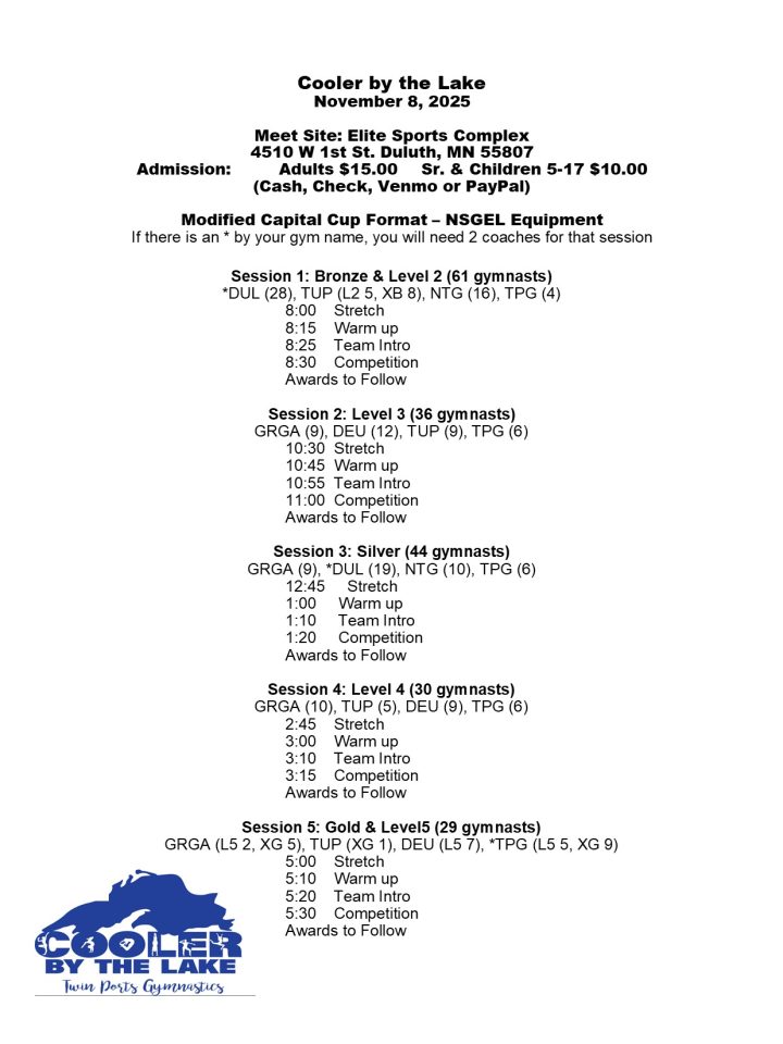 CBTH Meet Times